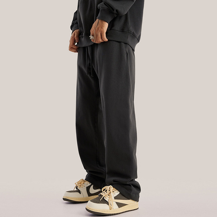 Wholesale High Quality Custom Label 100% Cotton Straight Leg Baggy Men Sweatpants