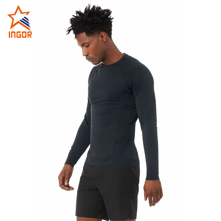 Ingor Sports Wear Quick Dry Custom Polyester Athletic Gym Men Compression Shirt