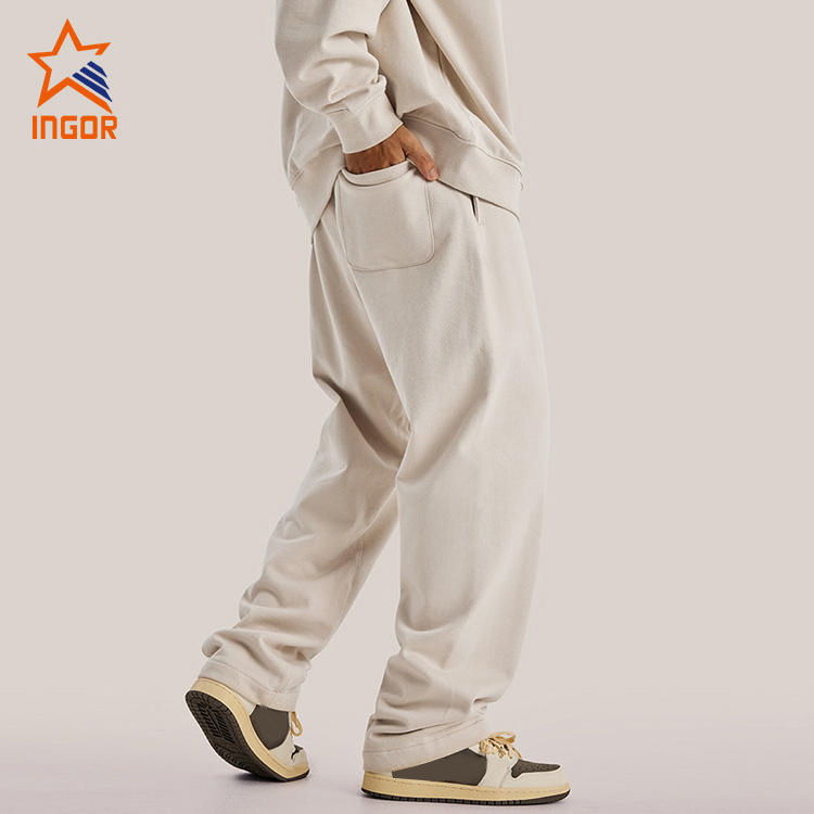 Wholesale Custom Private Label Straight Leg Sweatpants Weight Men French Terry Sweatpants