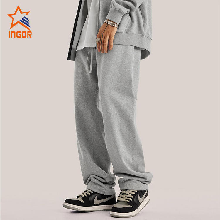 Wholesale High Quality Custom Label 100% Cotton Straight Leg Baggy Men Sweatpants