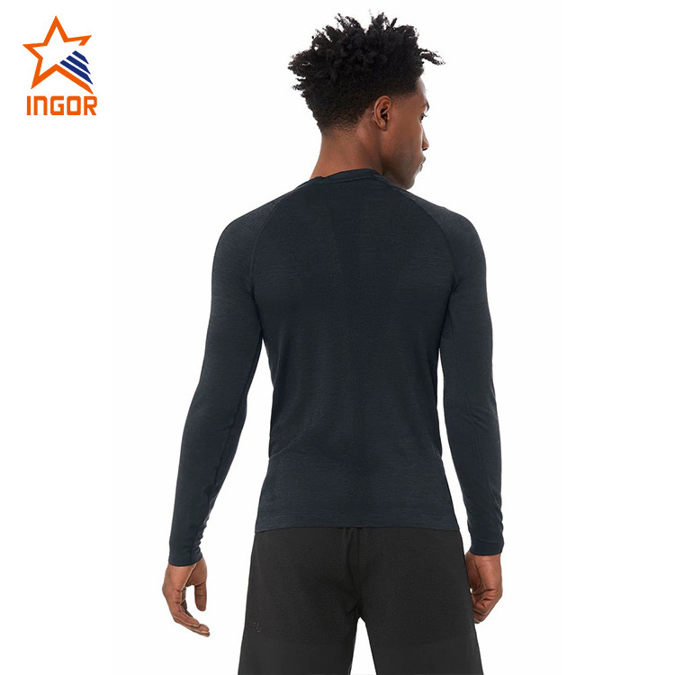 Ingor Sports Wear Quick Dry Custom Polyester Athletic Gym Men Compression Shirt