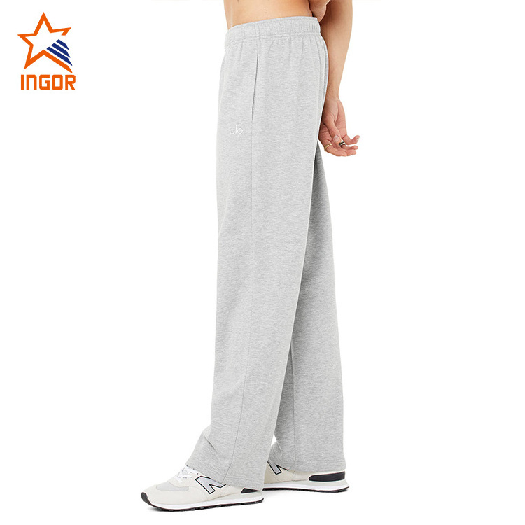 Ingor Sports Wear Cotton Baggy Pants Customized Straight Leg Sweatpants Men