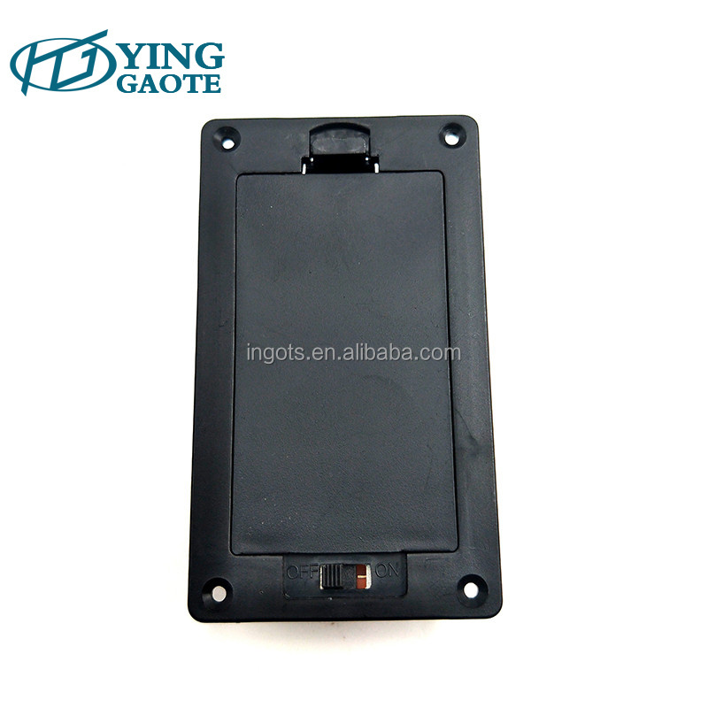 High quality wholesale Panel surface mounted 3V 2AA battery pack Black embedded aa x2 battery holder with switch and cover