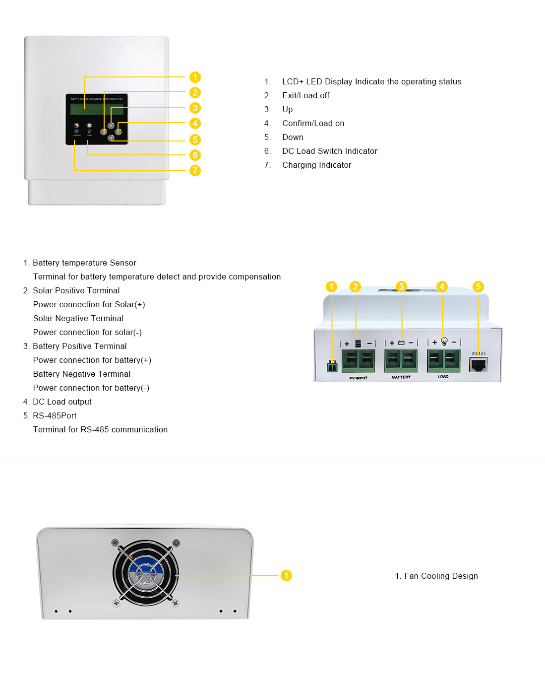 12v 24v 36v 48v solar system mppt charge controller 60 amp