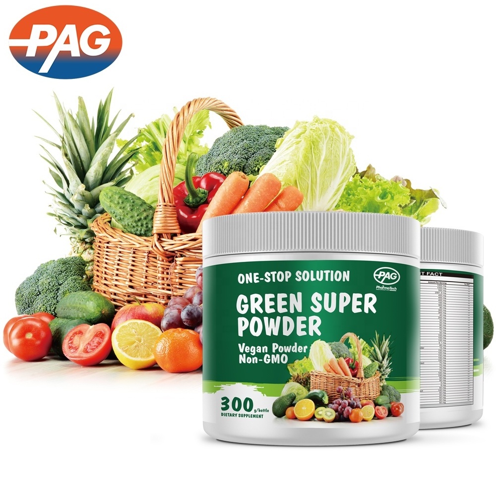 Oem Super Health Quality Vegetable And Fruit Delivery Health Care Natural Food Coloring Supplement Green Super Vegan Powder