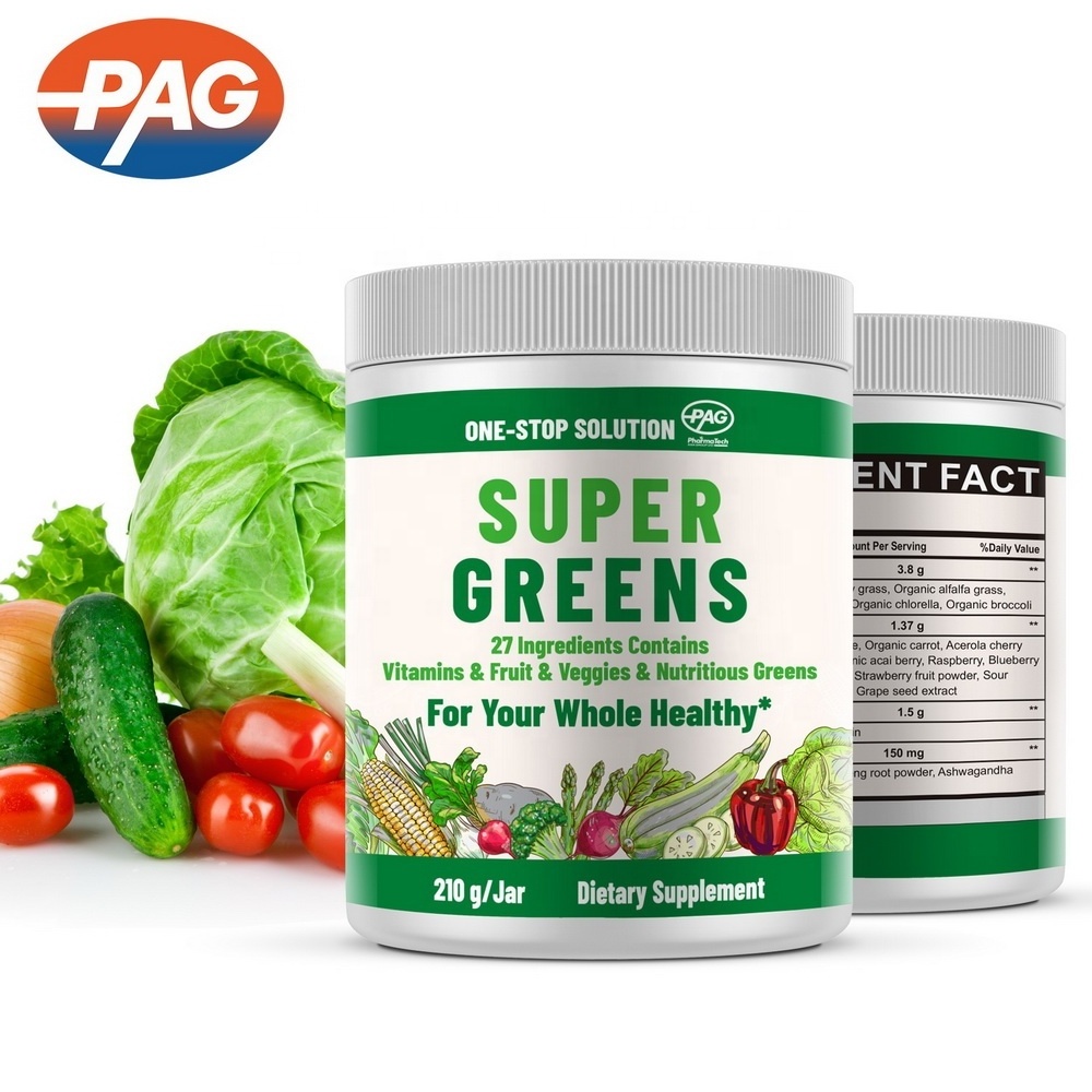 Super Greens Powder Private Label Multivitamin Bulk Mix Complete Whole Foods Adaptogen Vitamin Mineral Superfood Green Powder