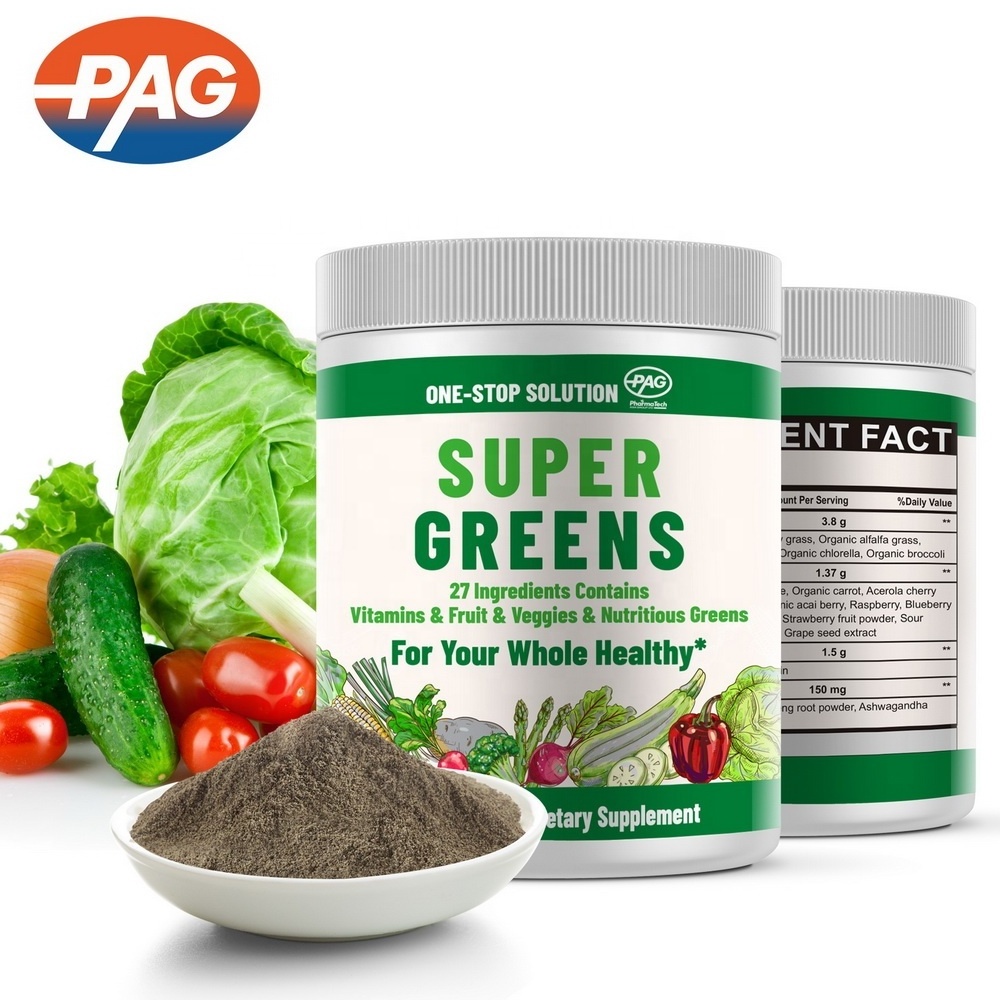 Super Greens Powder Private Label Multivitamin Bulk Mix Complete Whole Foods Adaptogen Vitamin Mineral Superfood Green Powder