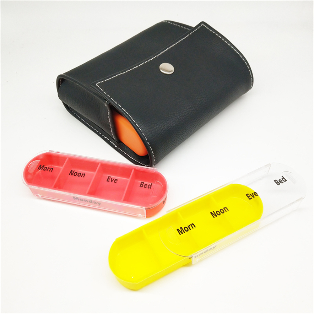 Pill Box Wallet 7 Days Pill Organizer Dispenser Weekly  Arc 7 Compartments Plastic Pill Box