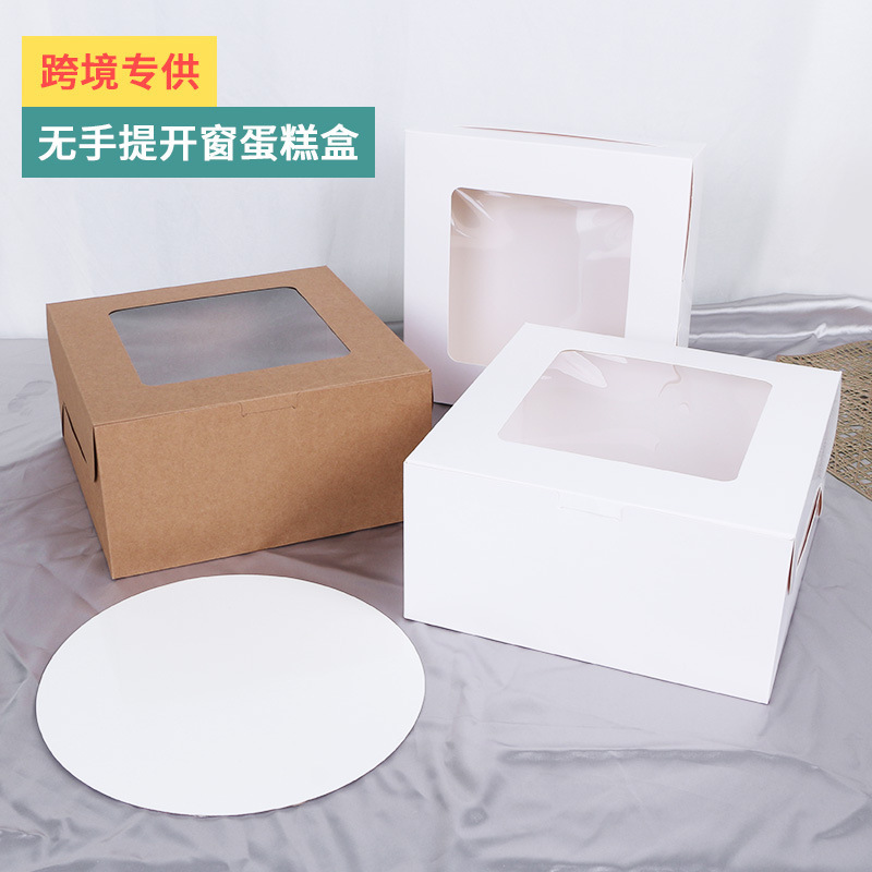 Paper brown Pizza Box cake packaging paper package boxes window