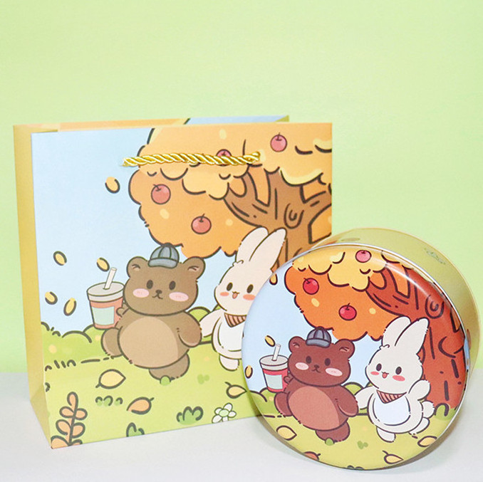 chocolate cookie pastry round candy tin