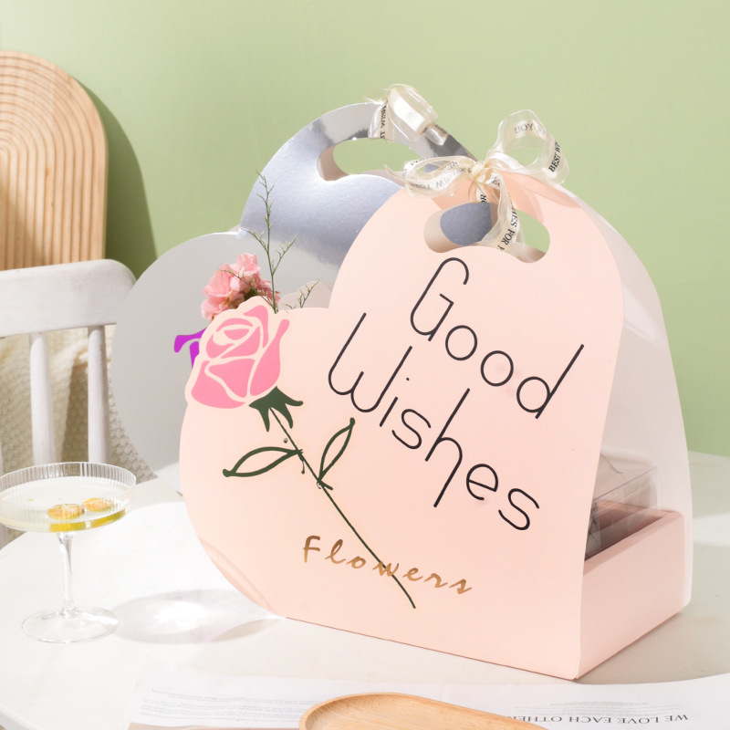 Decorative valentine day flower gift shipping paper packaging handmade boxes