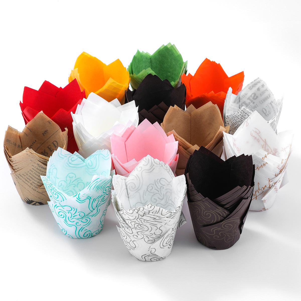 hot sell paper dessert baking tulip cake cups for cupcake