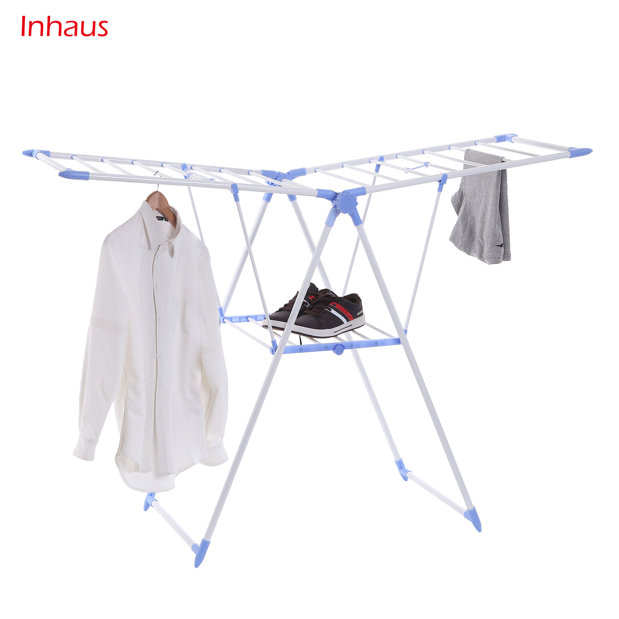 High quality indoor PP coated steel cloth dryer stand foldable hanging laundry airer folding table clothes dryer rack