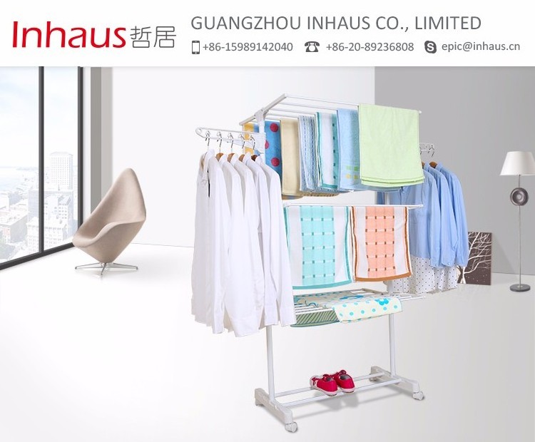 Multi-purpose clothes dryer indoor 3 tier foldable laundry drying rack