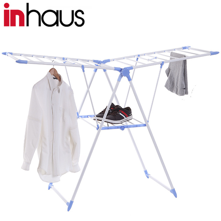 High quality indoor PP coated steel cloth dryer stand foldable hanging laundry airer folding table clothes dryer rack