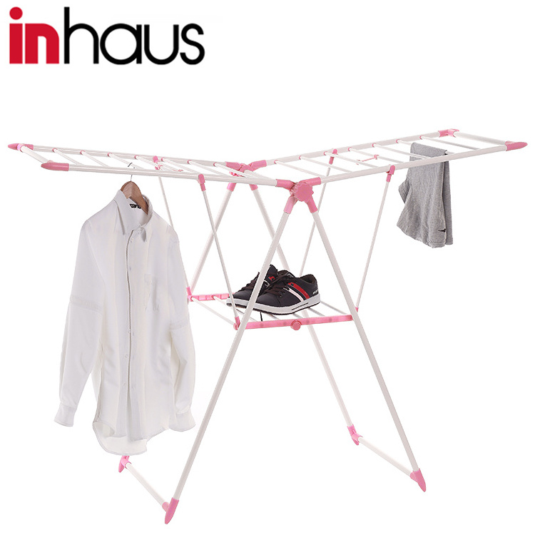 High quality indoor PP coated steel cloth dryer stand foldable hanging laundry airer folding table clothes dryer rack