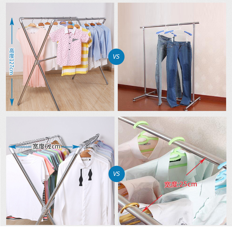 Japanese Cloth Rack Heavy Duty Commercial Portable X type clothes drying rack for Japan ...