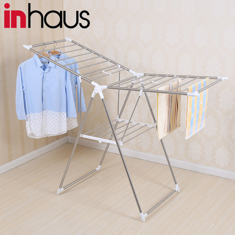 High quality indoor PP coated steel cloth dryer stand foldable hanging laundry airer folding table clothes dryer rack