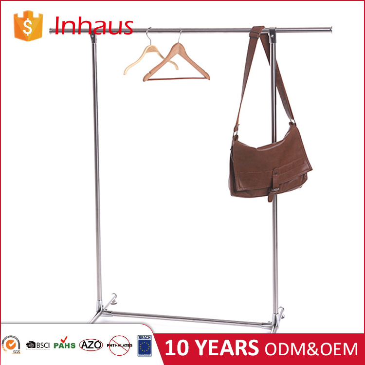 Clothes shop elegant adjustable metal single rail hanging clothes rack