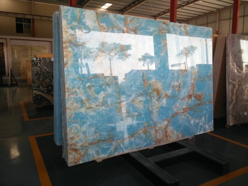 blue onyx stone slab for marble wall panel