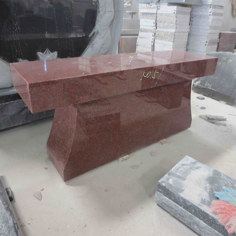 Hot Sale Factory Direct Cheap Price Memorial Stone Bench Red Granite Bench Tombstone