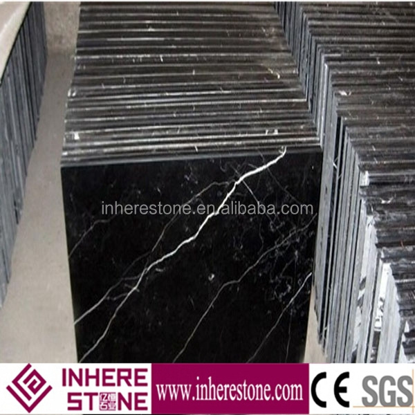 Black Marquina marble, black granite with white veins