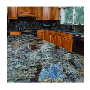 labradorite blue granite slab for prefab granite kitchen countertop