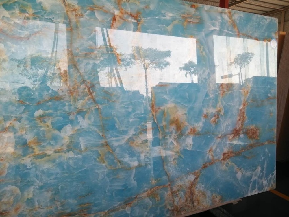 blue onyx stone slab for marble wall panel