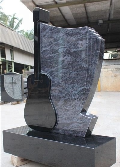 Western Design Tombstone Polished Black Monument High Quality Guitar Headstone