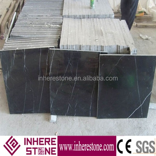 Black Marquina marble, black granite with white veins