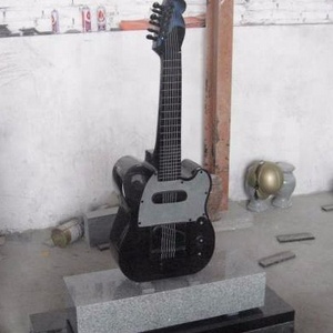 Western Design Tombstone Polished Black Monument High Quality Guitar Headstone