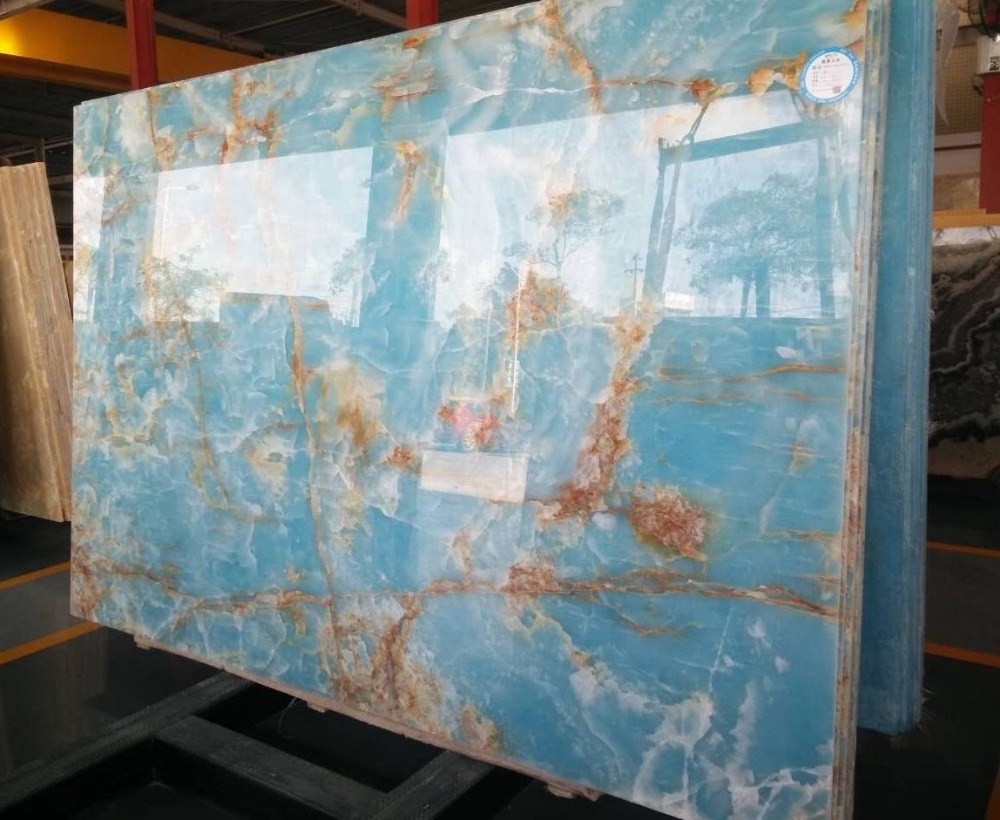 blue onyx stone slab for marble wall panel