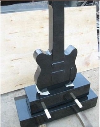 Western Design Tombstone Polished Black Monument High Quality Guitar Headstone