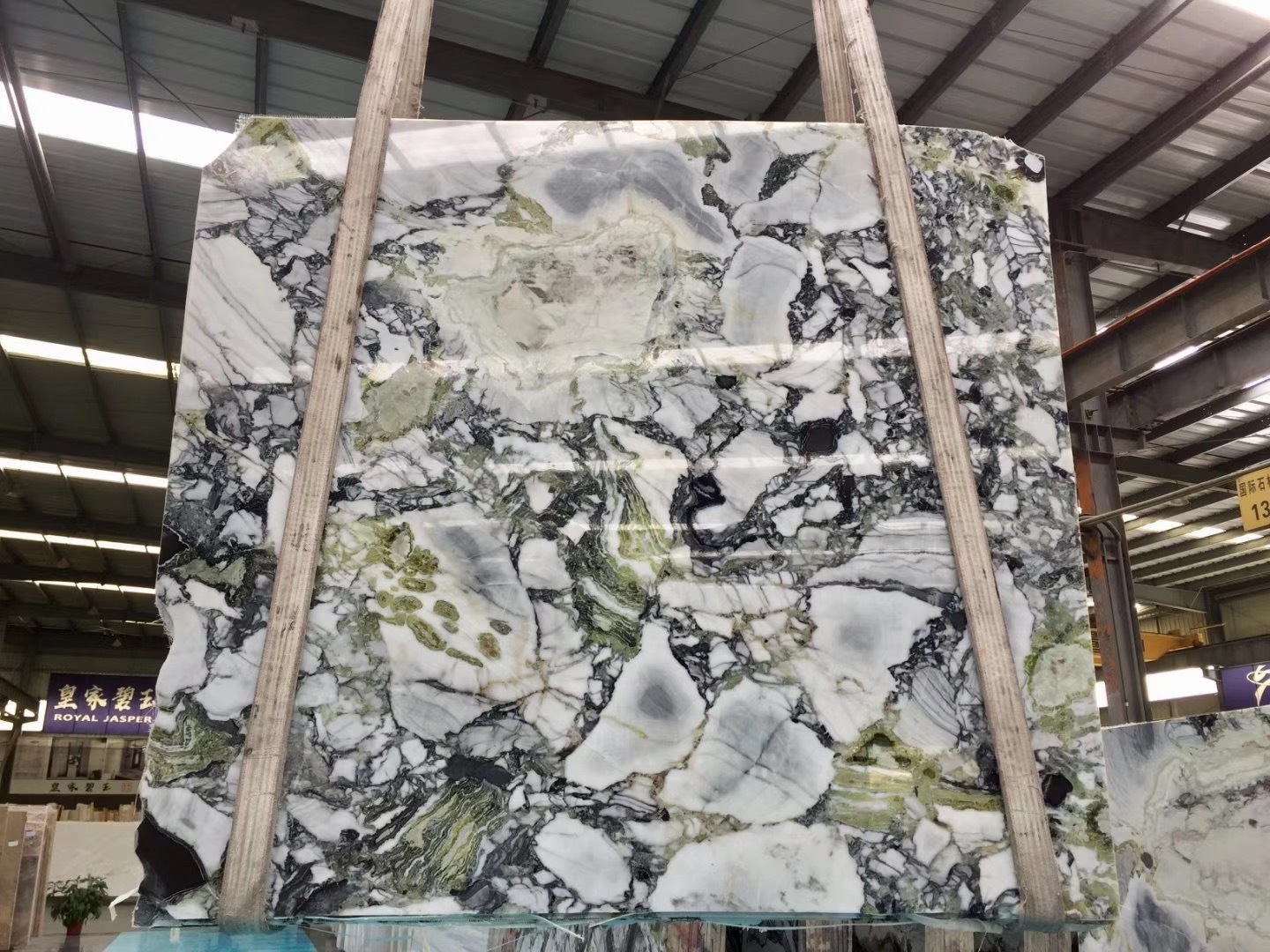 China Calacatta Verde Colorful Connect Ice Jade Marble Cold Emerald Jade Ice Green Marble for House White Beauty Marble