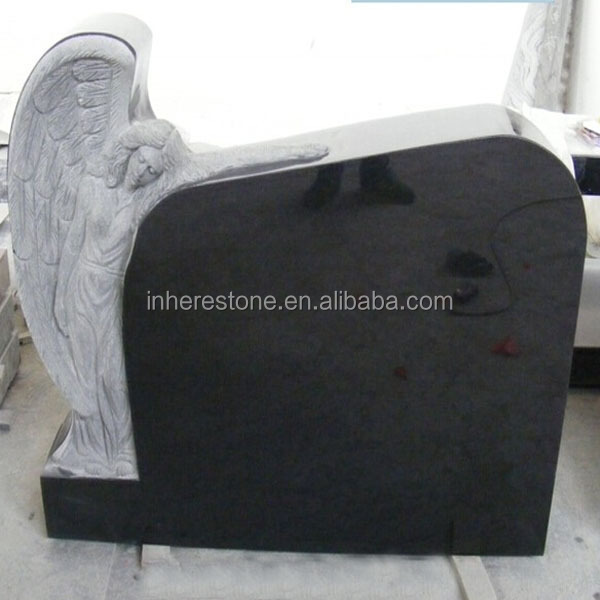 shanxi black granite carving tombstone, modern granite headstone, grave cover