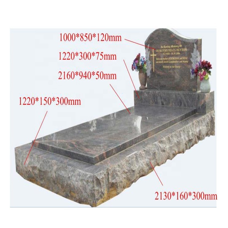 Wholesale Full Kerb Set Granite Headstone Luxurious Tombstone Gravestone Monument