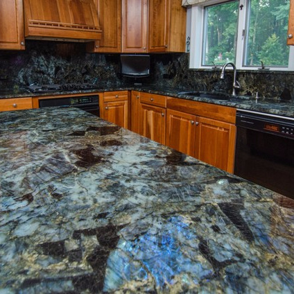 labradorite blue granite kitchen countertop