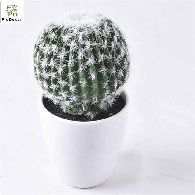 Mini Artificial Cactus Plants Greenery Potted Plants Faux Flower Ornaments