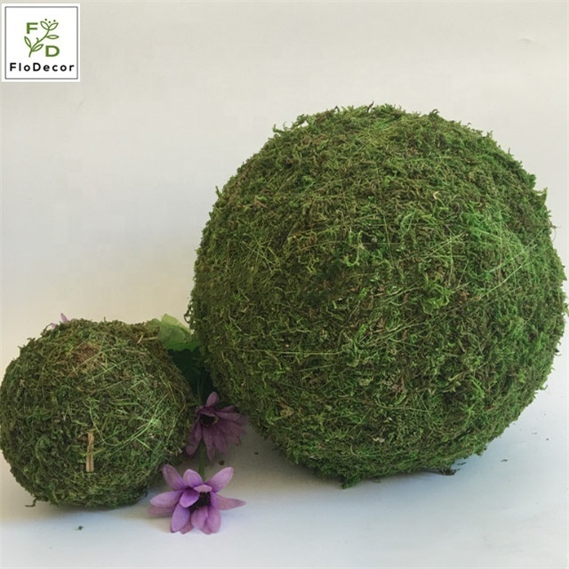 Artificial Moss ball Grass Ball Flocking Bumpy Moseball Garden outdoor Wedding  Decoration Party Hotel Christmas decorative