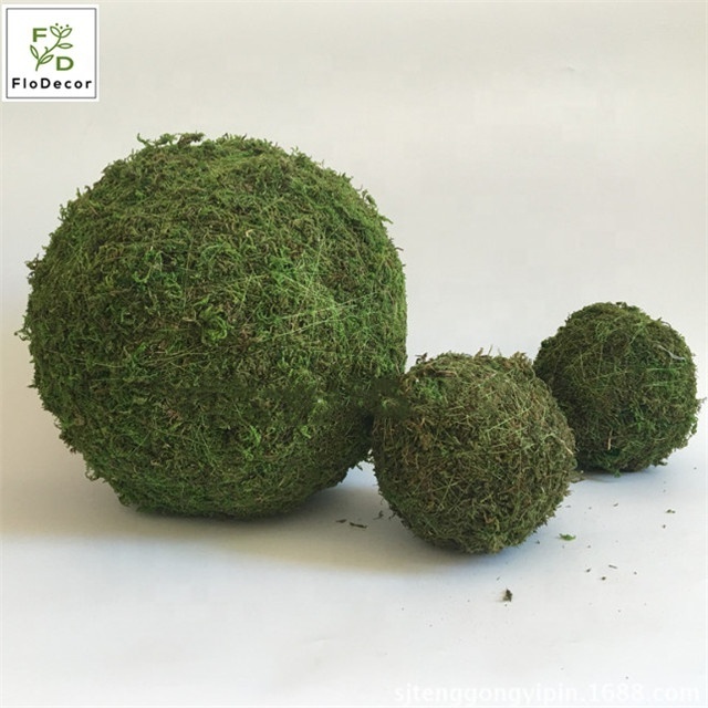 Artificial Moss ball Grass Ball Flocking Bumpy Moseball Garden outdoor Wedding  Decoration Party Hotel Christmas decorative