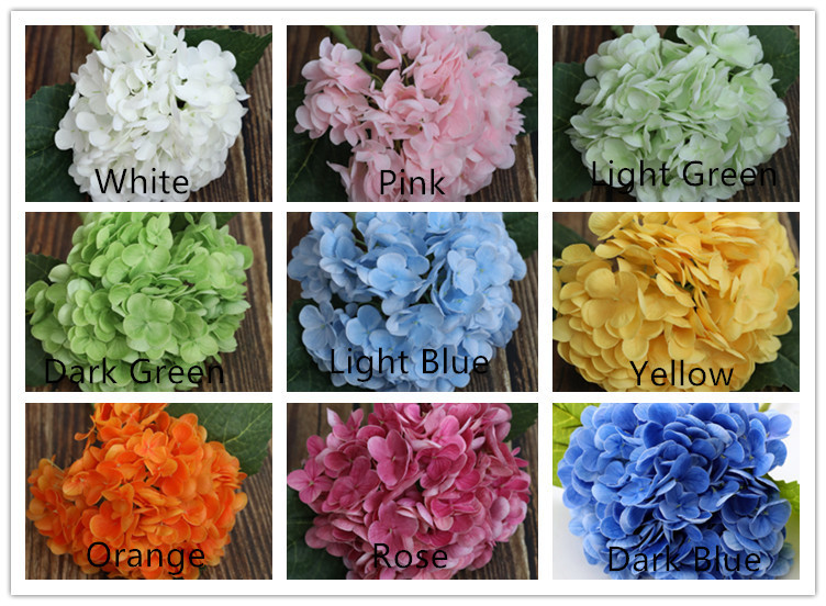 High Quality Artificial Latex Hydrangea Flower Real Touch For Party Hotel Wedding Table Decorative Flowers Blue White Pink