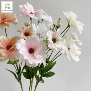 High End Korean Floral 4-heads Artificial Silk Fabric Butterfly Ranunculus Flower For Home Wedding Party Decoration