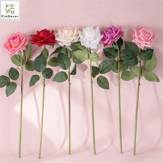 High Quality Real Touch Latex Roses Artificial Curly Edge Rose White Red Pink For Party Home Wedding Decor