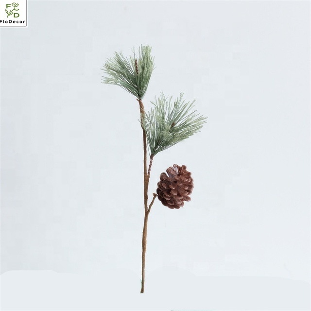 Artificial Pine Tree Plastic Cedar Spruce Leaf Branches With Red Berries For Wedding Party Home Outdoor Christmas Decoration