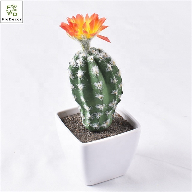 Mini Artificial Cactus Plants Greenery Potted Plants Faux Flower Ornaments