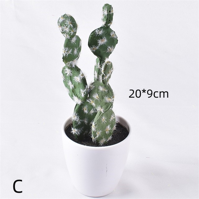 Mini Artificial Cactus Plants Greenery Potted Plants Faux Flower Ornaments