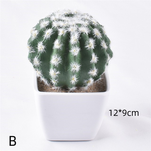 Mini Artificial Cactus Plants Greenery Potted Plants Faux Flower Ornaments