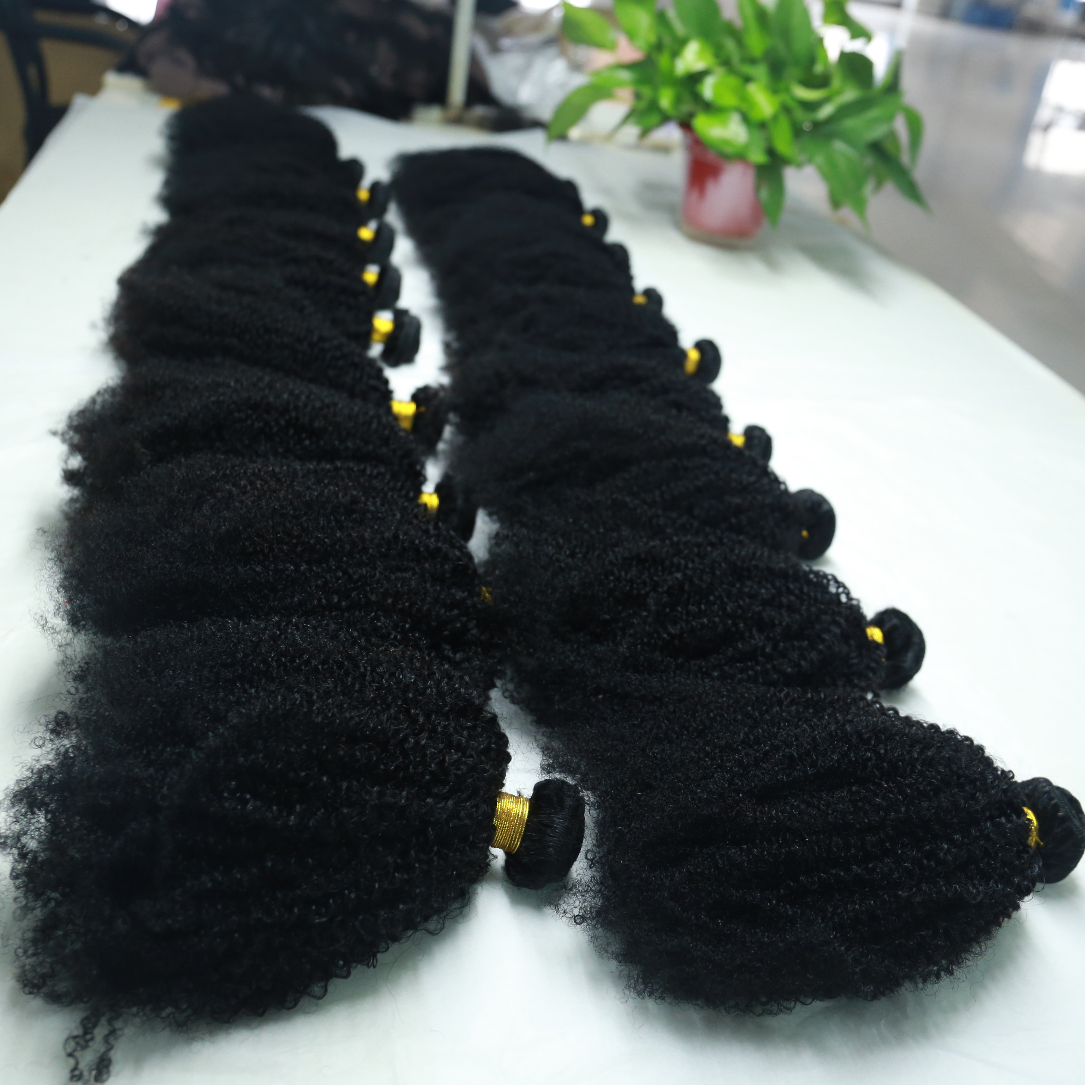 Raw Human Hair Bundles Vendor 100% Human Hair Weave Extensions 4b 4c Virgin Hair Bundles Free Sample Afro Kinky Curly Brazilian