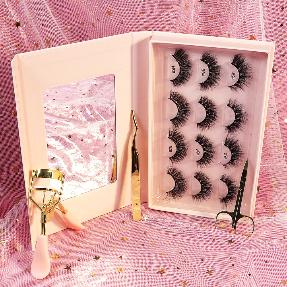 Wholesale Full Strip Mink Eyelash Fluffy 25mm cils 3D Faux Mink Human False Eye lashes with Custom Packaging Box Mini suitcase