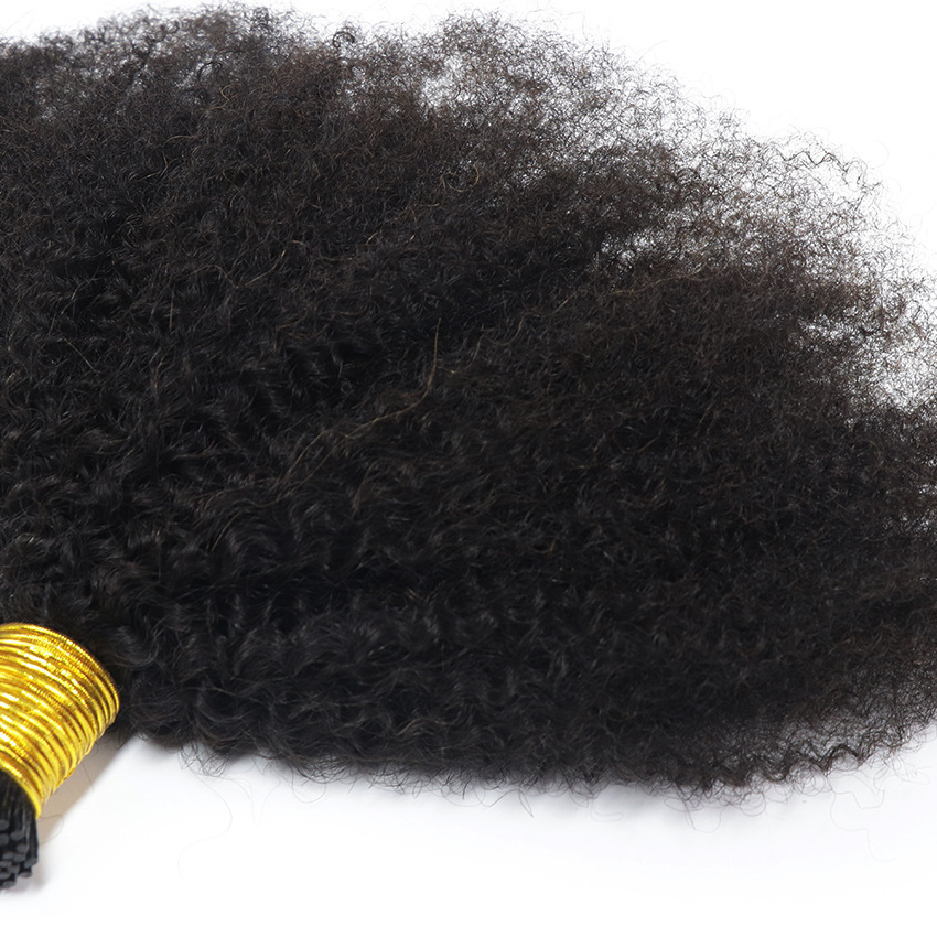 micro links extension vendor wholesale virgin human hair 4a 4b 4c afro kinky curly I tip hair extensions